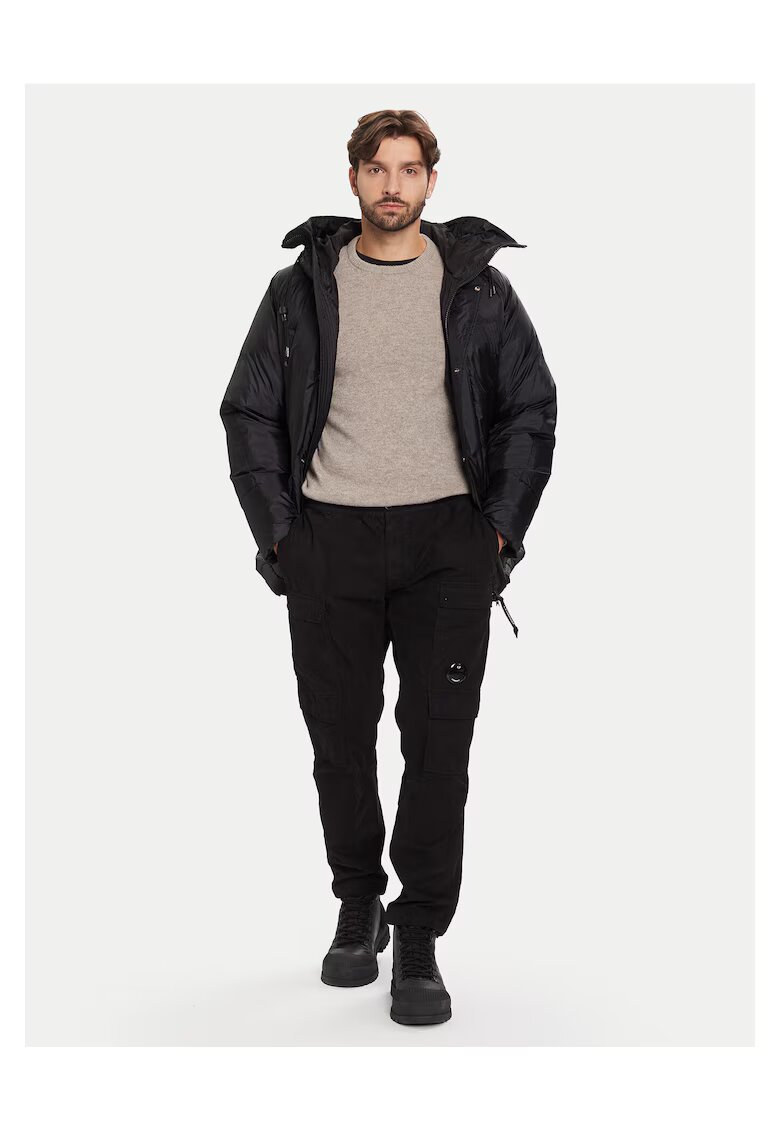C P Company Geaca de puf barbati negru - fabricata din material de calitate