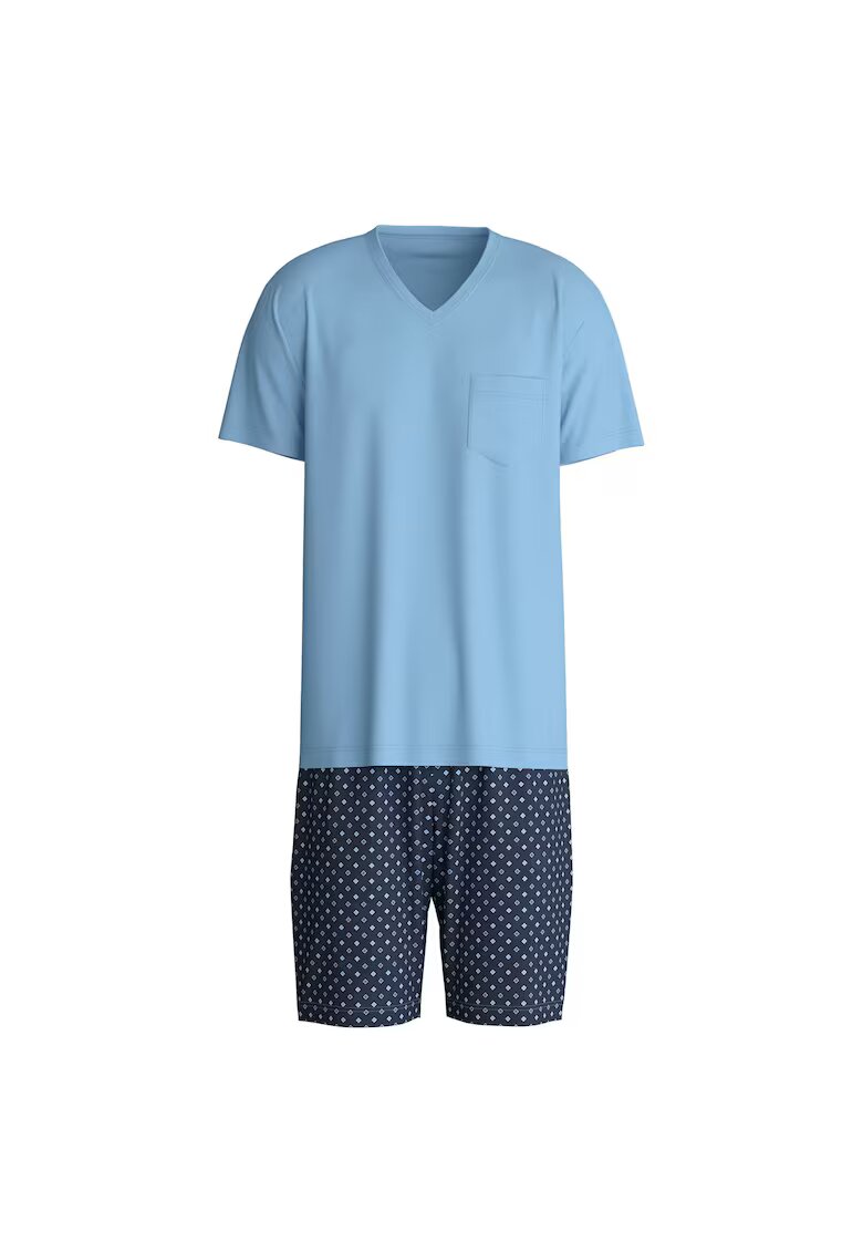 CALIDA Pijama cu pantaloni scurti din bumbac - Albastru