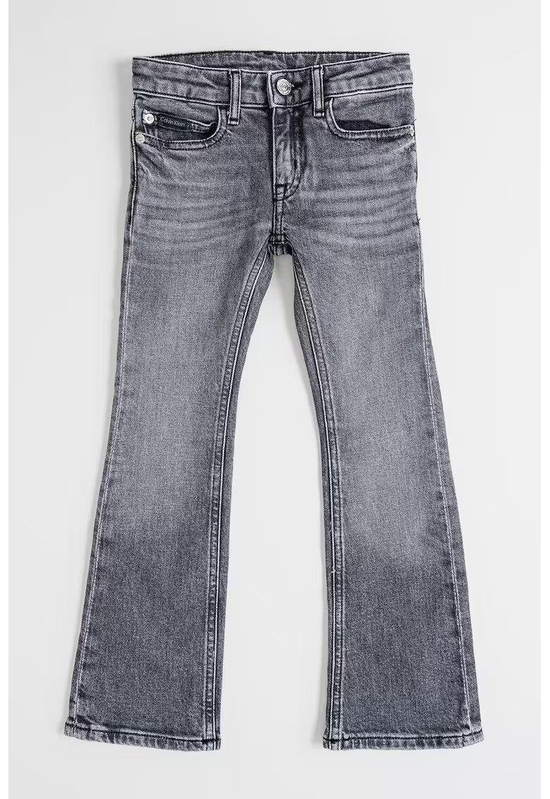 Calvin Klein Blugi evazati cu talie medie - Gri