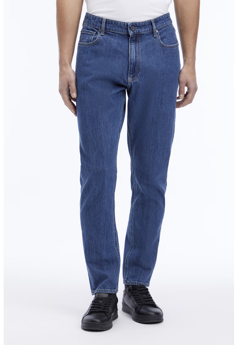 Calvin Klein Blugi uni cu talie medie - Albastru inchis
