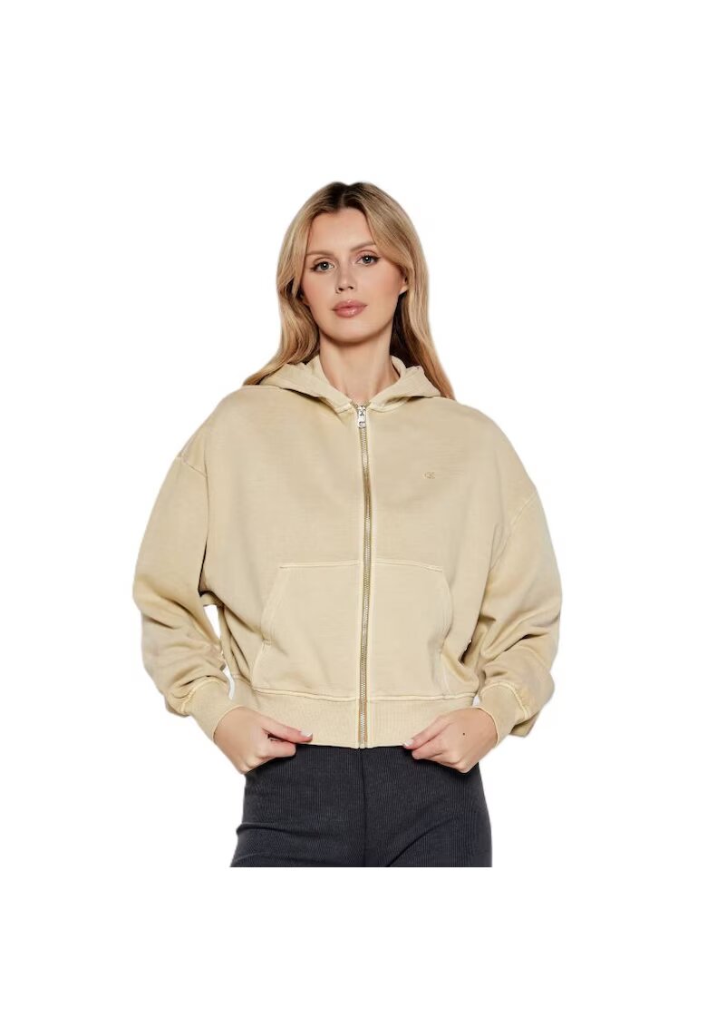 Calvin Klein Bluza cu fermoar BOLD WASHED CK APPLIQUEZIP-THRU-J20J225523-PF0
