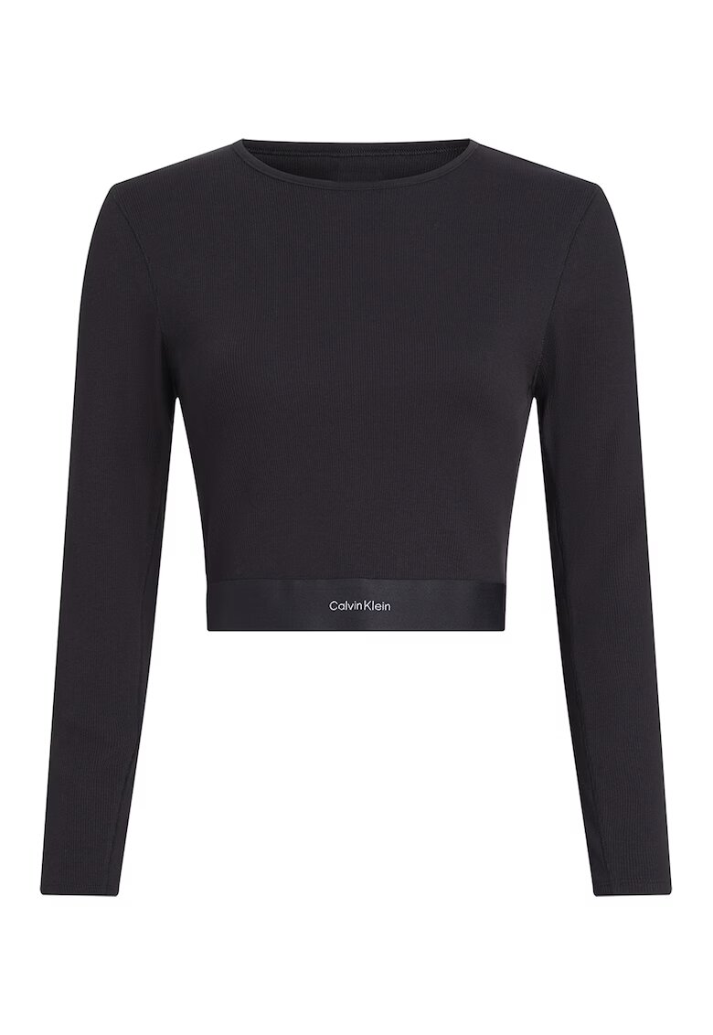 Calvin Klein Bluza de pijama crop - Negru