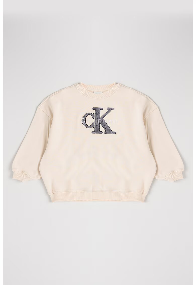 Calvin Klein Bluza de trening cu broderie logo - Bej deschis
