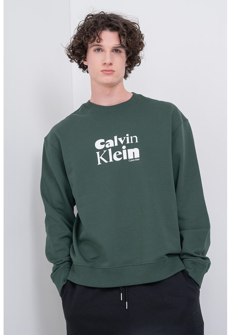 Calvin Klein Bluza de trening cu imprimeu logo - Verde