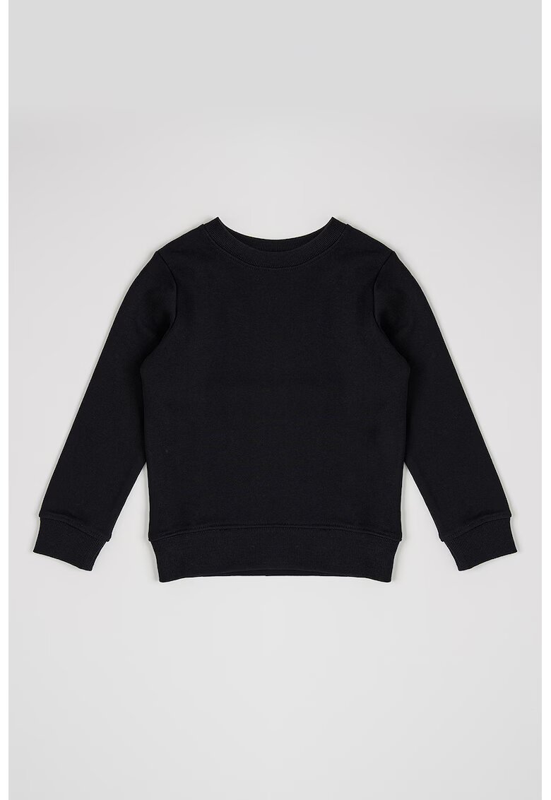 Calvin Klein Bluza de trening de bumbac cu decolteu la baza gatului - Negru