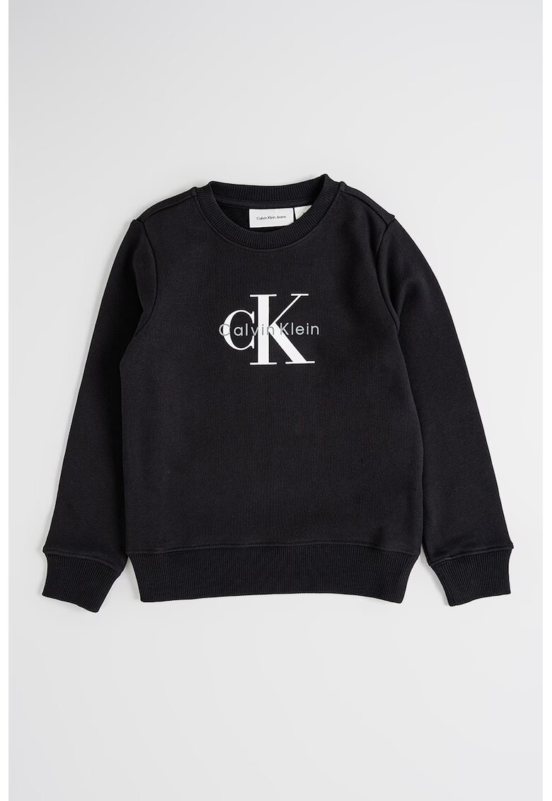 Calvin Klein Bluza de trening de bumbac cu logo - Alb/Negru