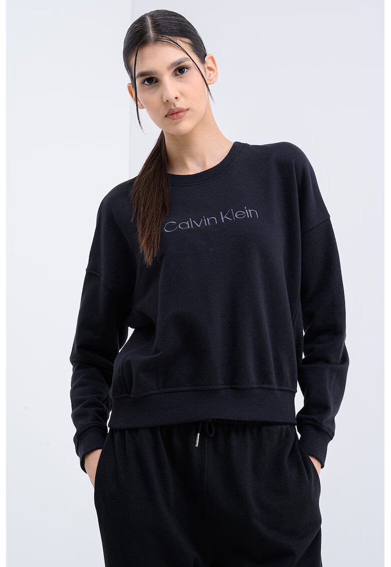 Calvin Klein Bluza de trening de casa din amestec de bumbac - Negru