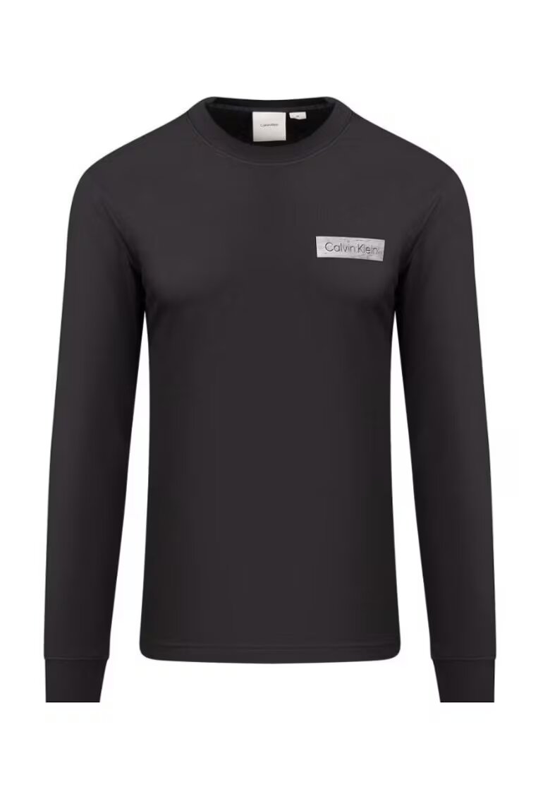 Calvin Klein Bluza din bumbac cu decolteu la baza gatului -