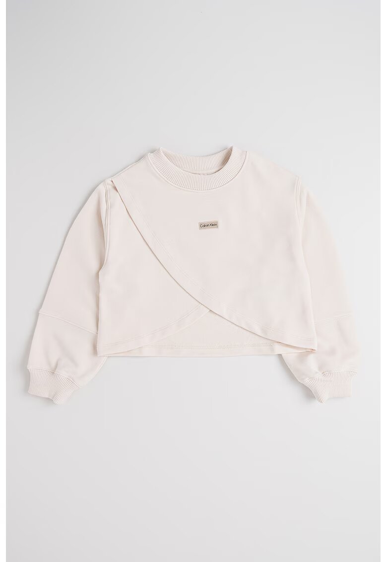 Calvin Klein Bluza regular fit cu decolteu la baza gatului - Bej