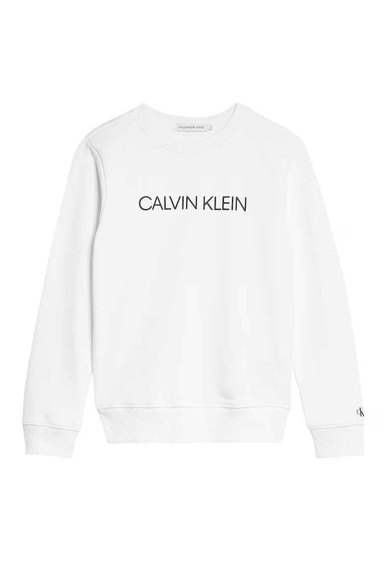 Calvin Klein Bluza sport de bumbac cu logo - Negru/Alb optic
