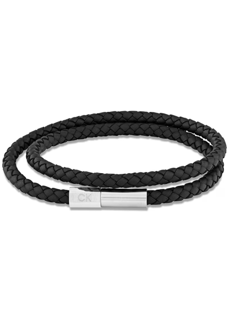Calvin Klein Bratara dubla piele 35100042 - Argintiu - Negru