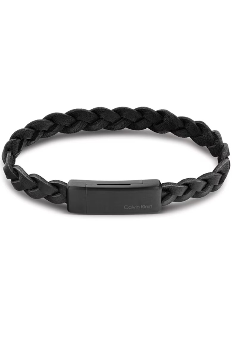 Calvin Klein Bratara Men’s Collection Braided Leather 35000129 - Negru