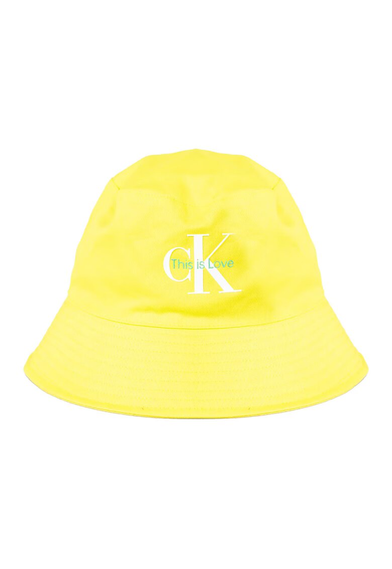 Calvin Klein Caciula bucket galben - bumbac - ONE SIZE