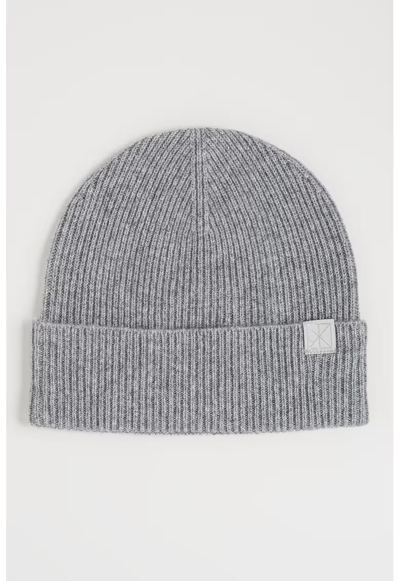 Calvin Klein Caciula de casmir Emblem - Gri inchis