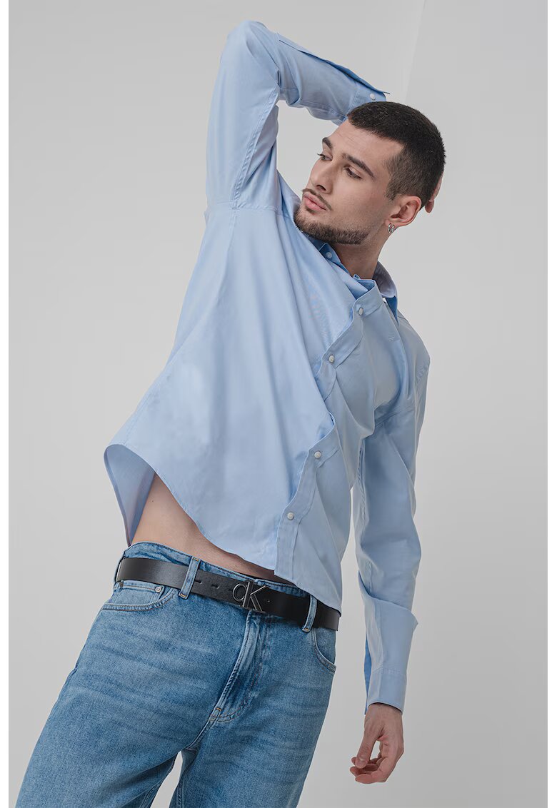 Calvin Klein Camasa cu guler fixat cu nasturi - Albastru azur