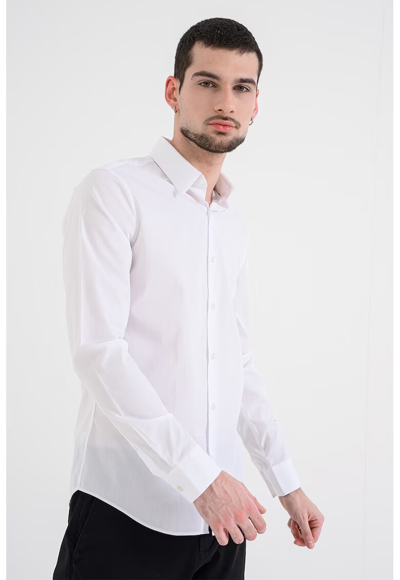 Calvin Klein Camasa extra slim-fit cu model uni - Alb optic