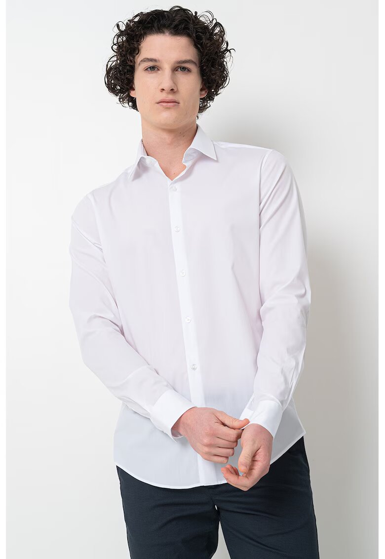 Calvin Klein Camasa slim fit cu guler ascutit - Alb