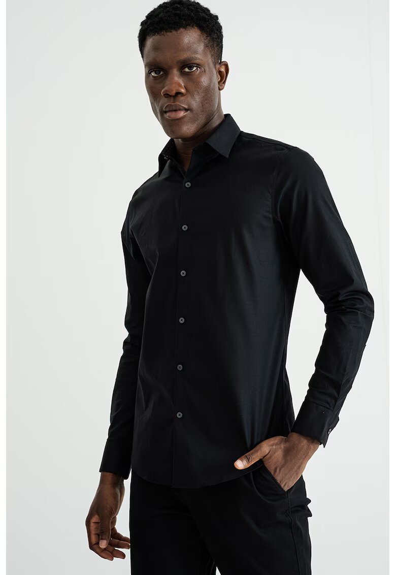 Calvin Klein Camasa slim fit cu guler clasic - Negru