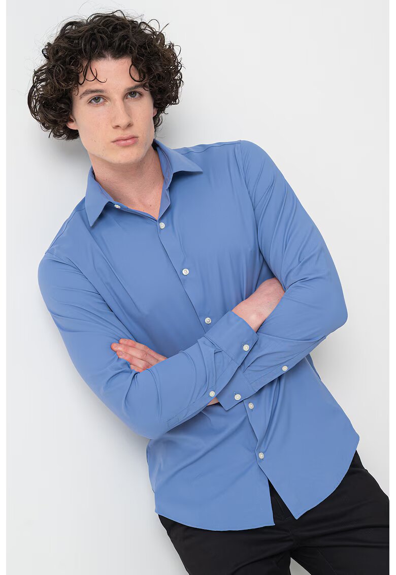 Calvin Klein Camasa slim fit cu mansete cu nasturi - Albastru prafuit