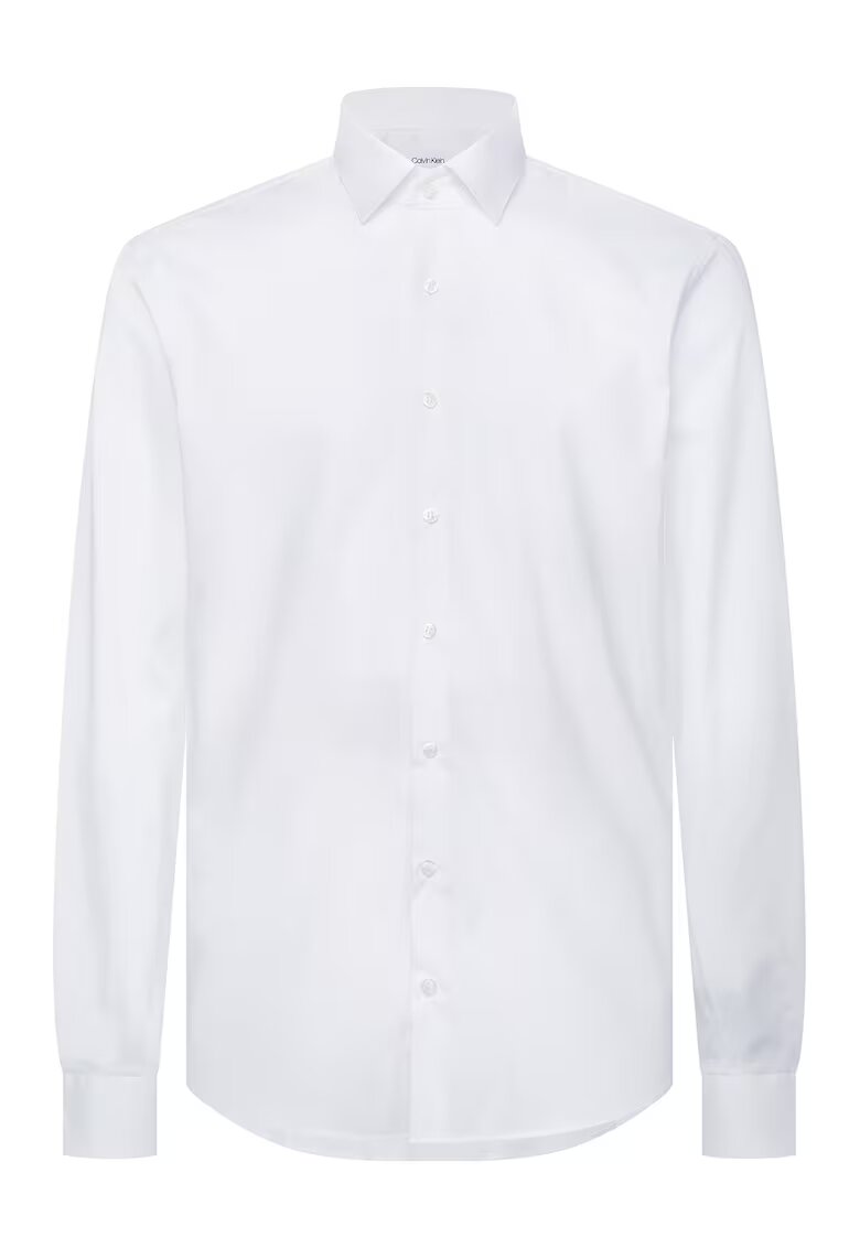 Calvin Klein Camasa slim fit de poplin cu model uni - Alb optic