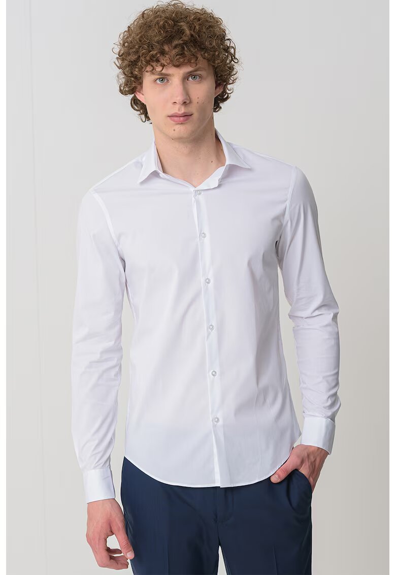 Calvin Klein Camasa slim fit din amestec de bumbac - Alb optic