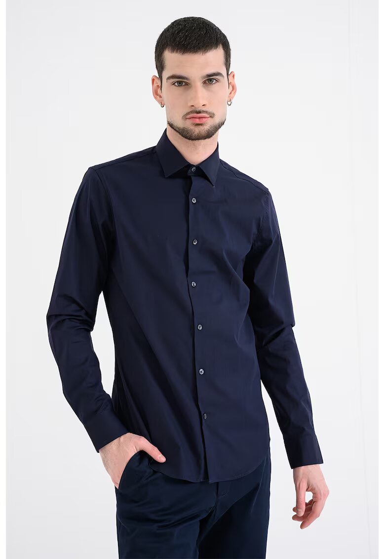 Calvin Klein Camasa slim fit din amestec de bumbac - Bleumarin