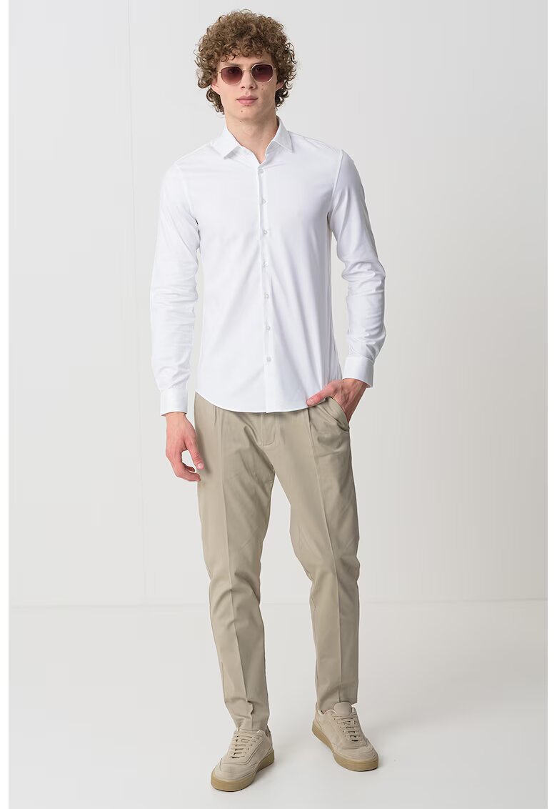 Calvin Klein Camasa slim fit din amestec de bumbac organic - Alb optic