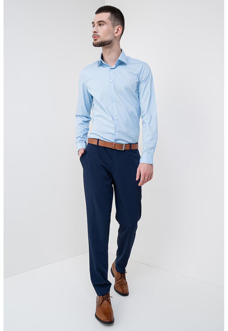 Calvin Klein Camasa slim-fit din amestec de bumbac organic - Albastru deschis