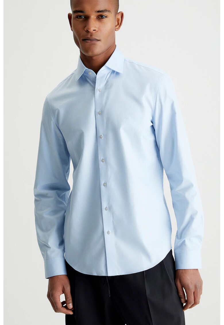 Calvin Klein Camasa slim fit din amestec de bumbac organic - Albastru lavanda