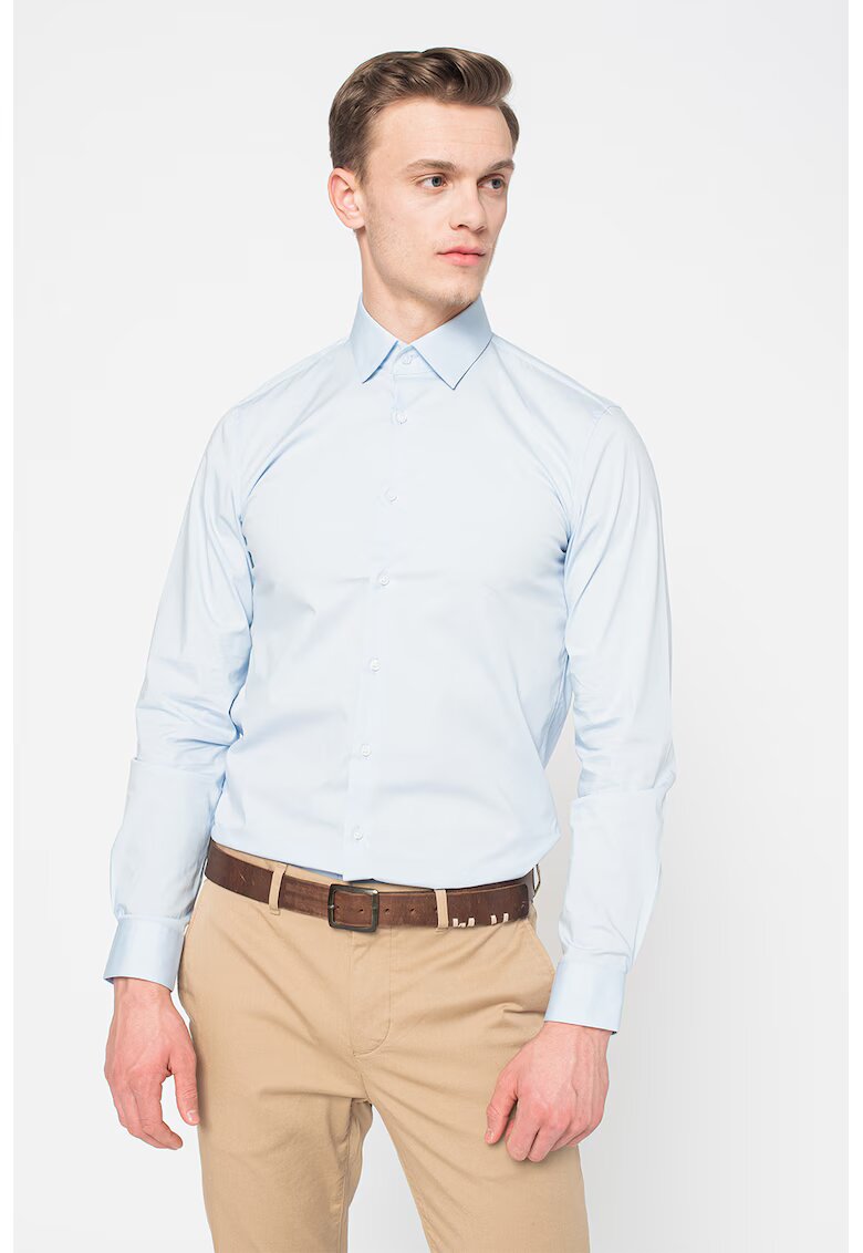 Calvin Klein Camasa slim fit uni - Albastru azur