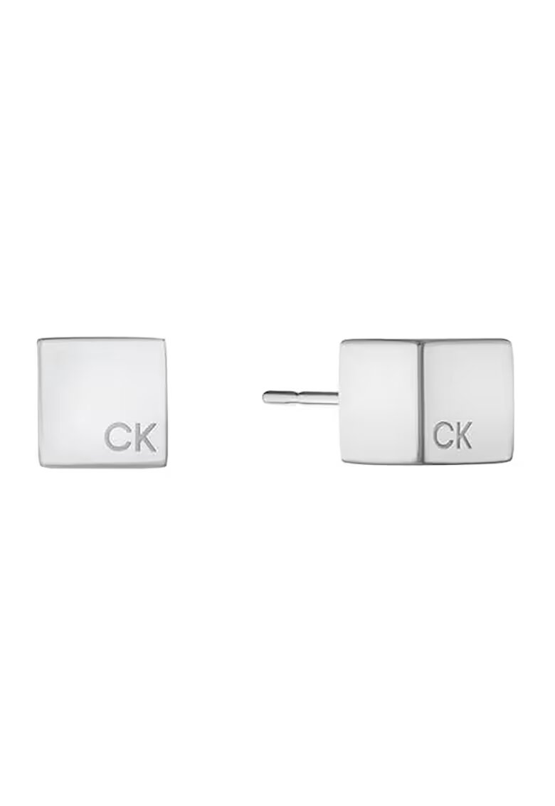 Calvin Klein Cercei cu tija si logo - Argintiu