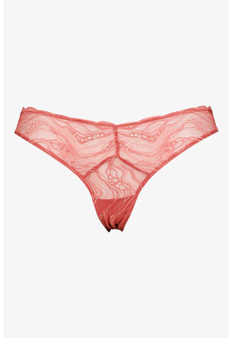 Calvin Klein Chiloti de dantela cu decupaj - Rosu