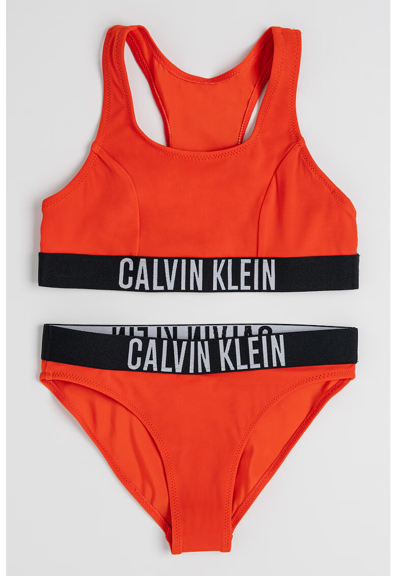 Calvin Klein Costum de baie cu logo - 2 piese - Coral