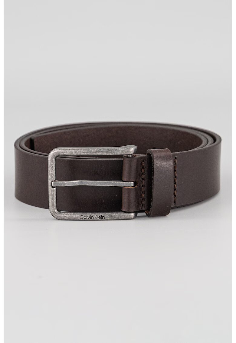 Calvin Klein Curea uni cu catarama metalica - Maro inchis