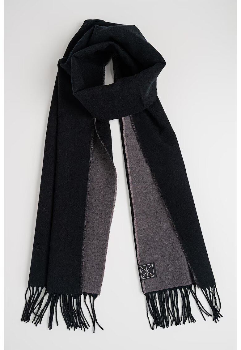 Calvin Klein Esarfa cu franjuri - Negru