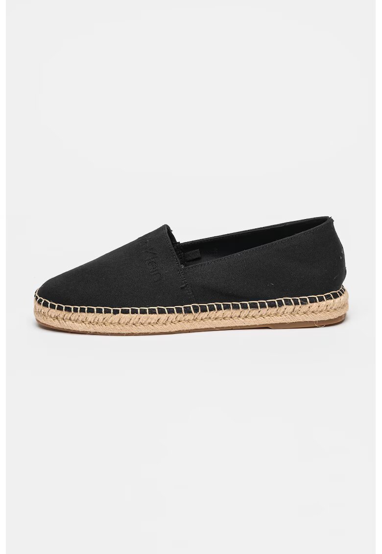 Calvin Klein Espadrile de panza cu logo in relief - Negru