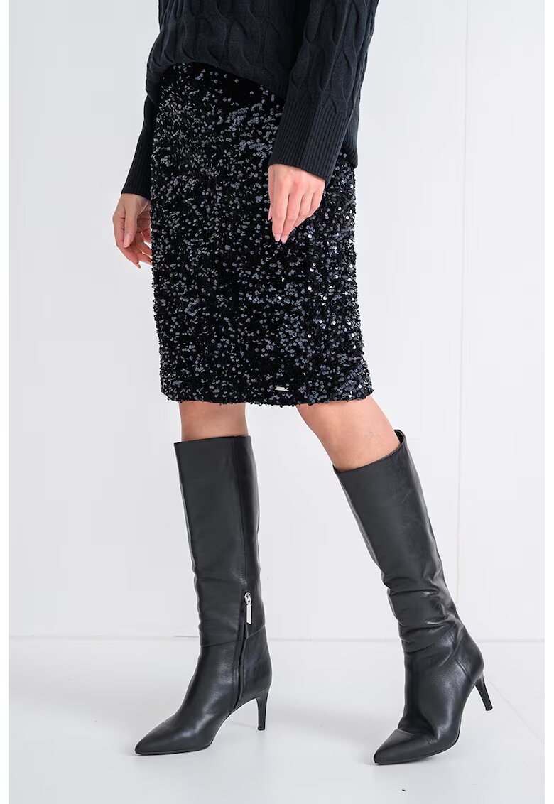 Calvin Klein Fusta midi cu croiala dreapta si paiete - Multicolor