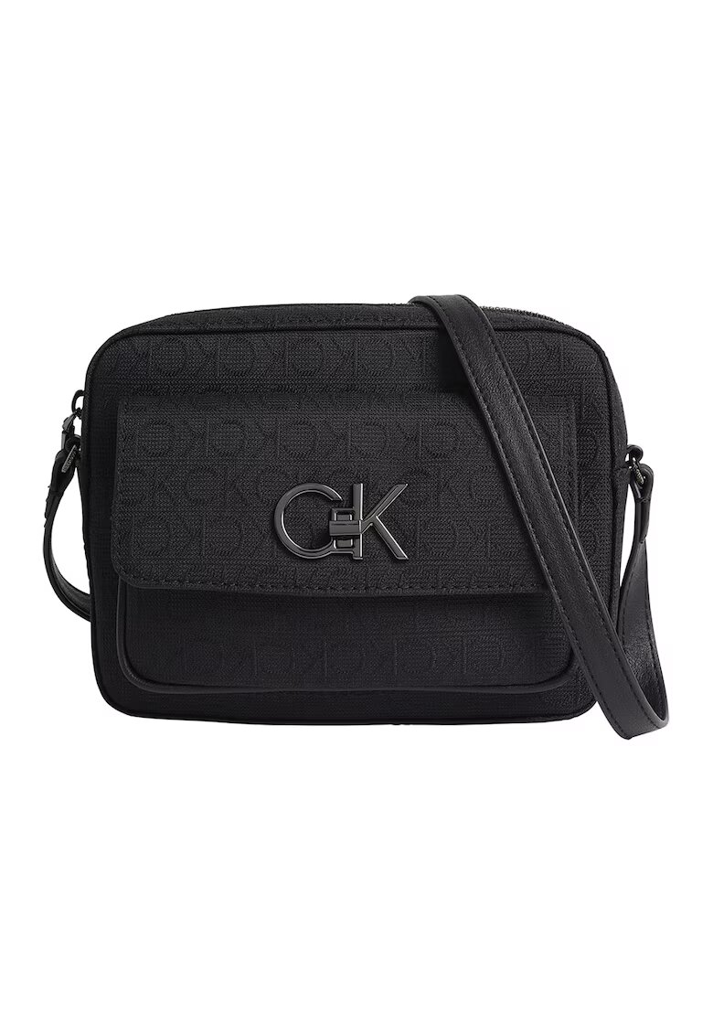 Calvin Klein Geanta crossbody cu aplicatie logo metalica - Negru