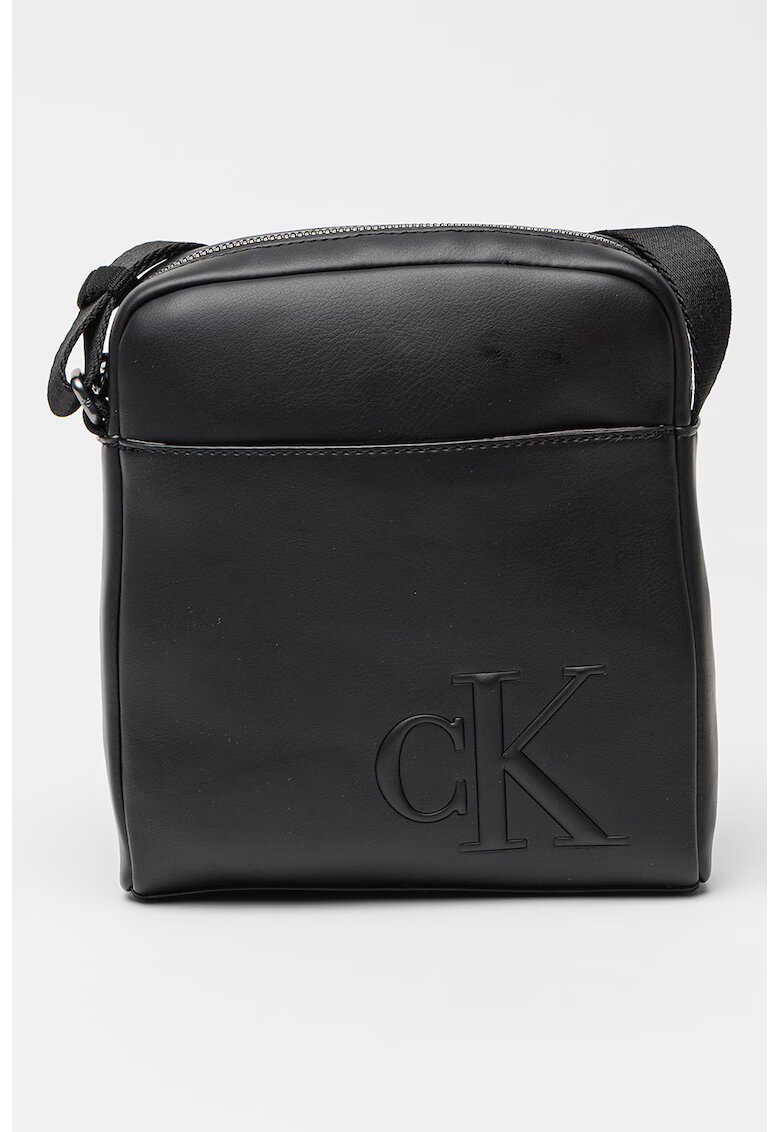 Calvin Klein Geanta crossbody cu monograma logo in relief - Negru