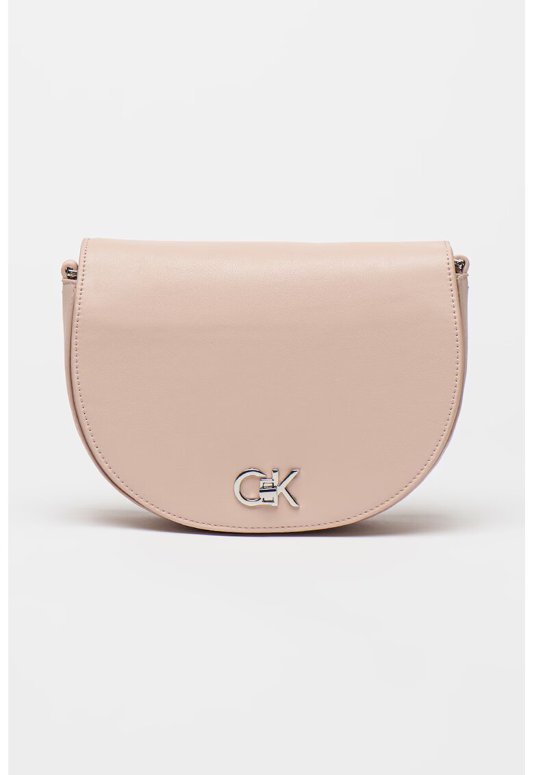 Calvin Klein Geanta crossbody din piele ecologica cu detaliu logo - Roz prafuit