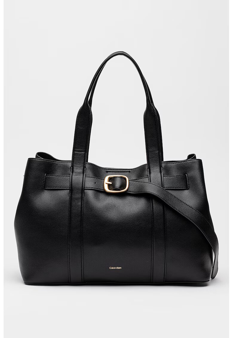 Calvin Klein Geanta de piele ecologica cu maner si catarama decorativa - Negru