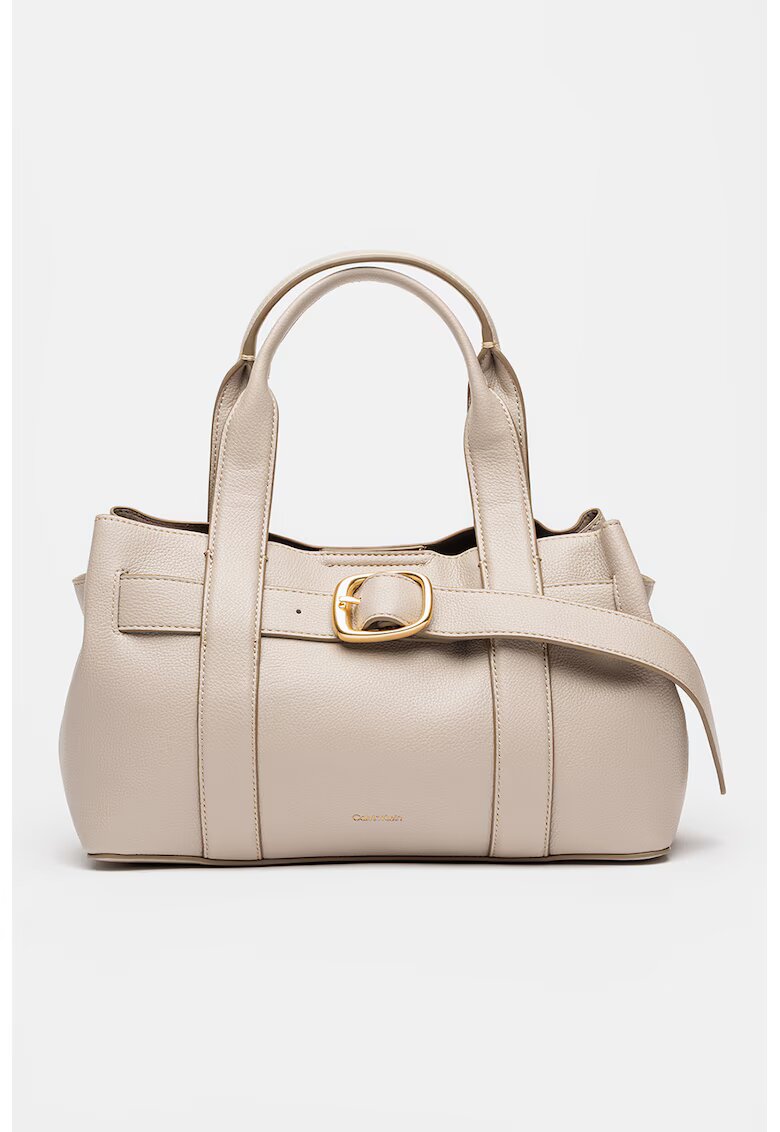 Calvin Klein Geanta din piele ecologica cu bareta de uamr si catarama decorativa - Bej