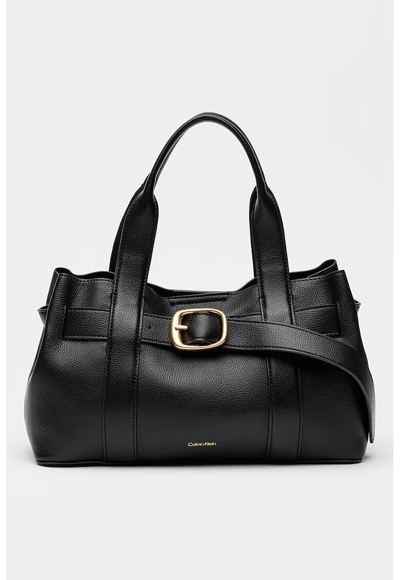 Calvin Klein Geanta din piele ecologica cu bareta de uamr si catarama decorativa - Negru