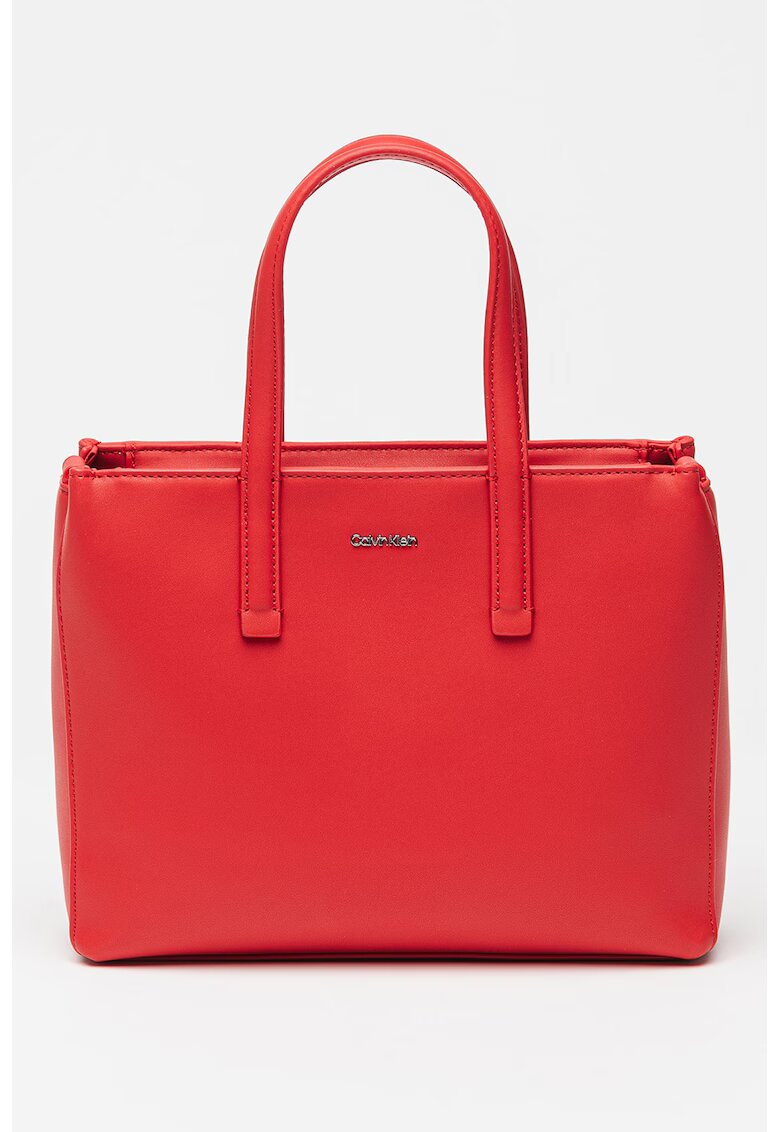 Calvin Klein Geanta tote din piele ecologica - Rosu vermillion