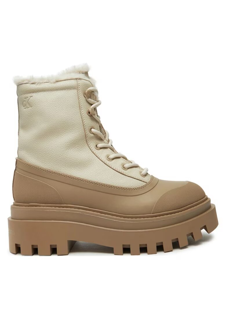 Calvin Klein Ghete pentru Femei - flatform lace up boot padded - YW0YW01557-0HG - Maro - Maro