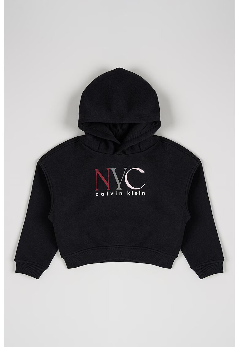 Calvin Klein Hanorac cu imprimeu logo pe piept - Negru