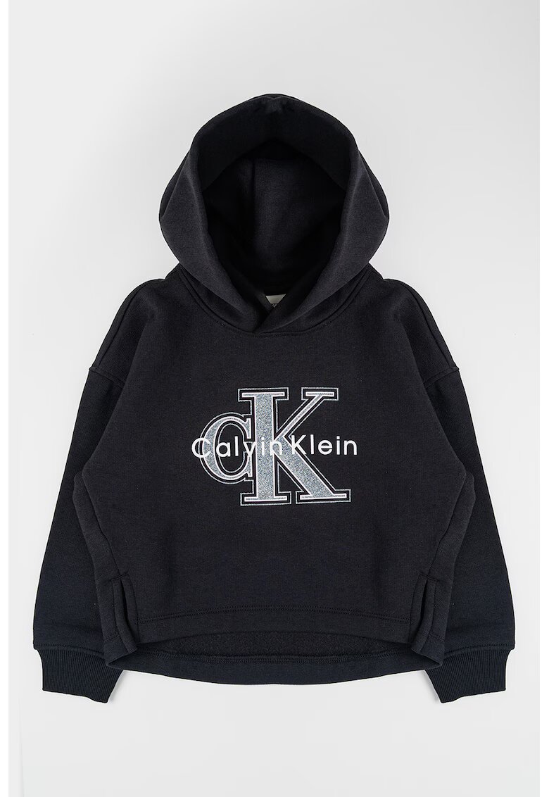Calvin Klein Hanorac cu imprimeu logo stralucitor - Negru