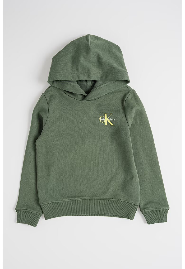 Calvin Klein Hanorac de bumbac cu imprimeu logo - Verde feriga