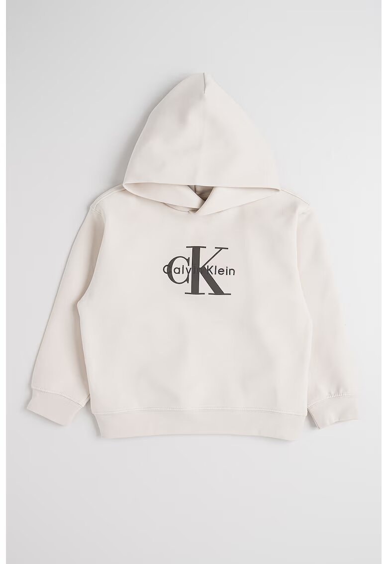 Calvin Klein Hanorac din amestec de bumbac cu imprimeu logo - Bej deschis