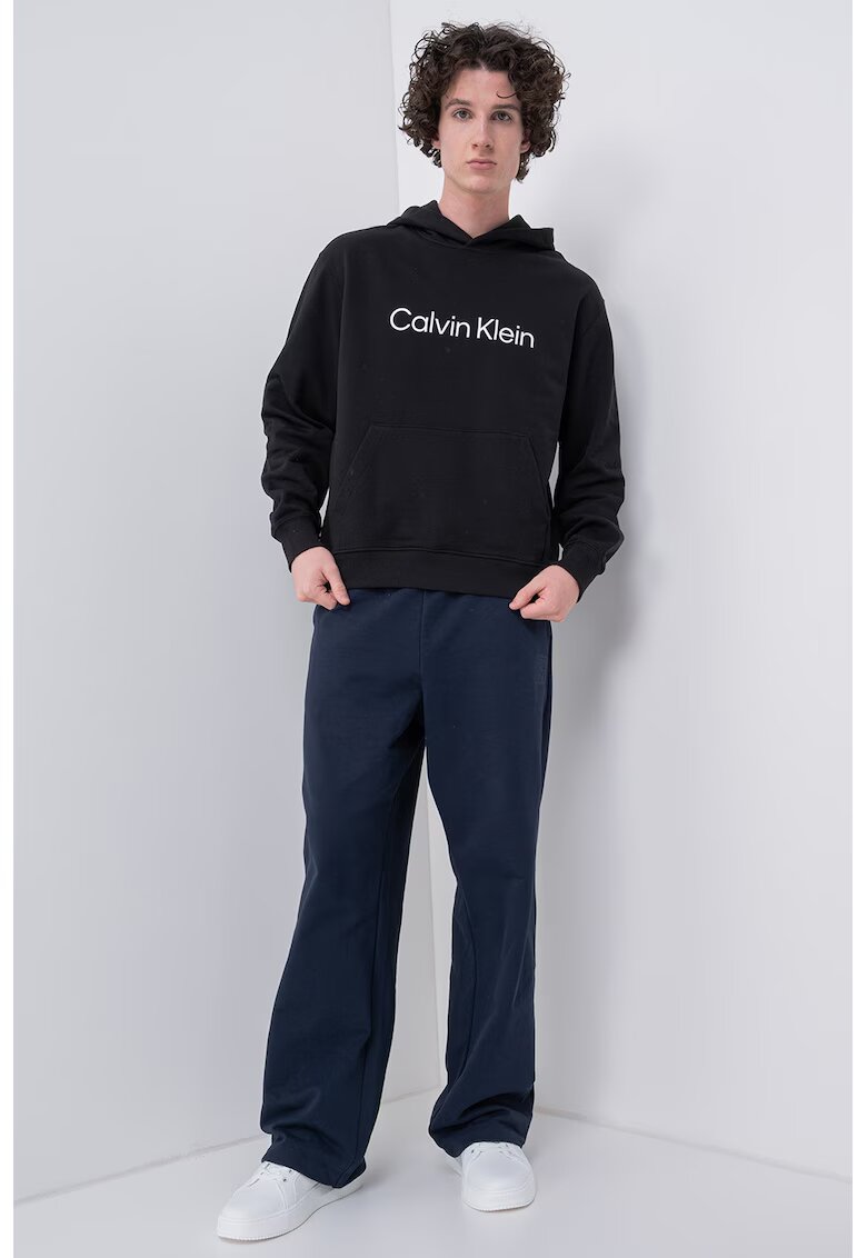 Calvin Klein Hanorac din bumbac cu buzunar kangaroo - Negru